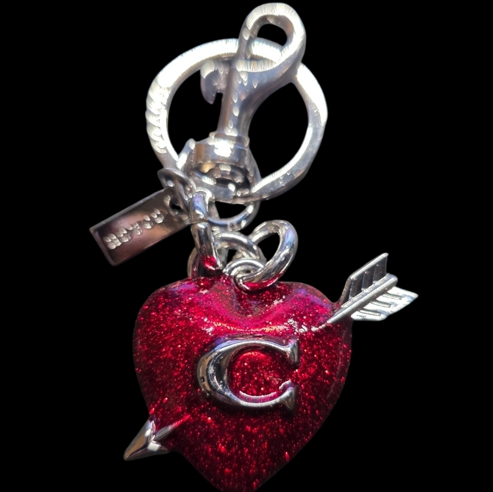 Letter "C" Red Heart Keychain | Keyfob | Bag Charm